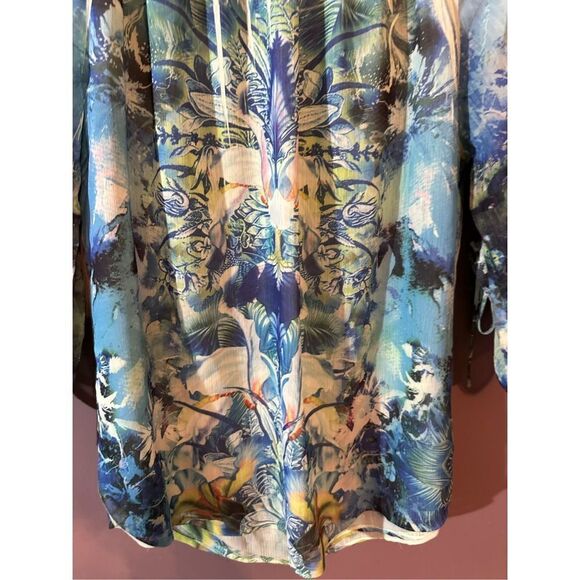 One World Green 3/4 Sleeve Lightweight Stretch Neck Size Petite Medium - Picture 13 of 14